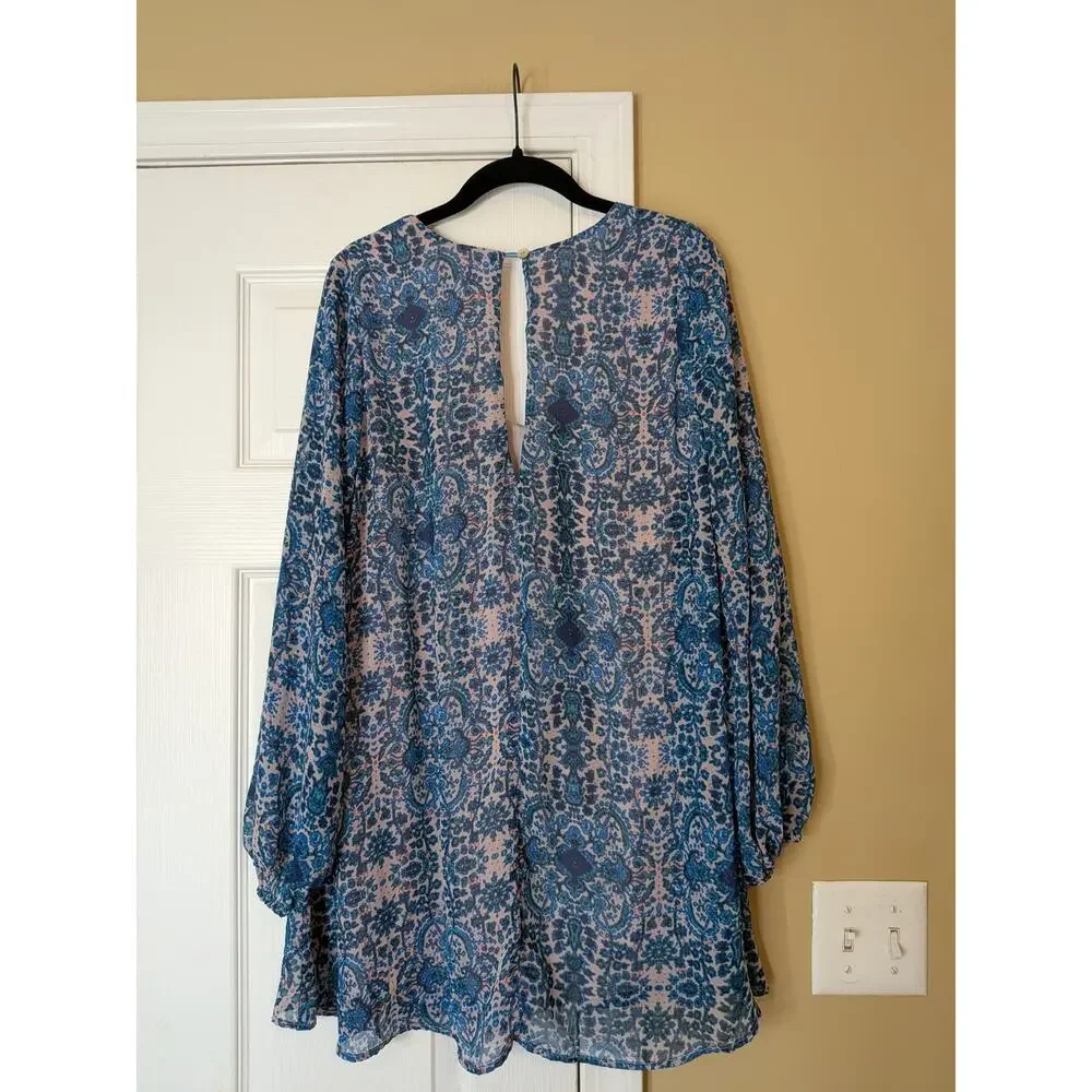 Show Me Your Mumu Donna Michelle Santorini Splash Tunic Mini Dress Size Medium - Picture 6 of 9
